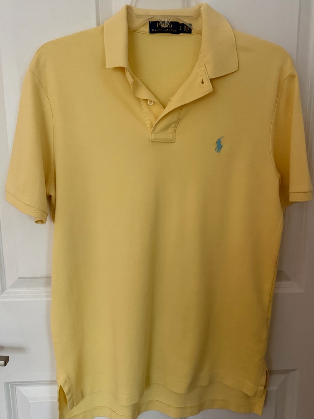 POLO RALPH LAUREN MENS PALE BUTTER YELLOW SHORT SLEEVE SHIRT SIZE S/P